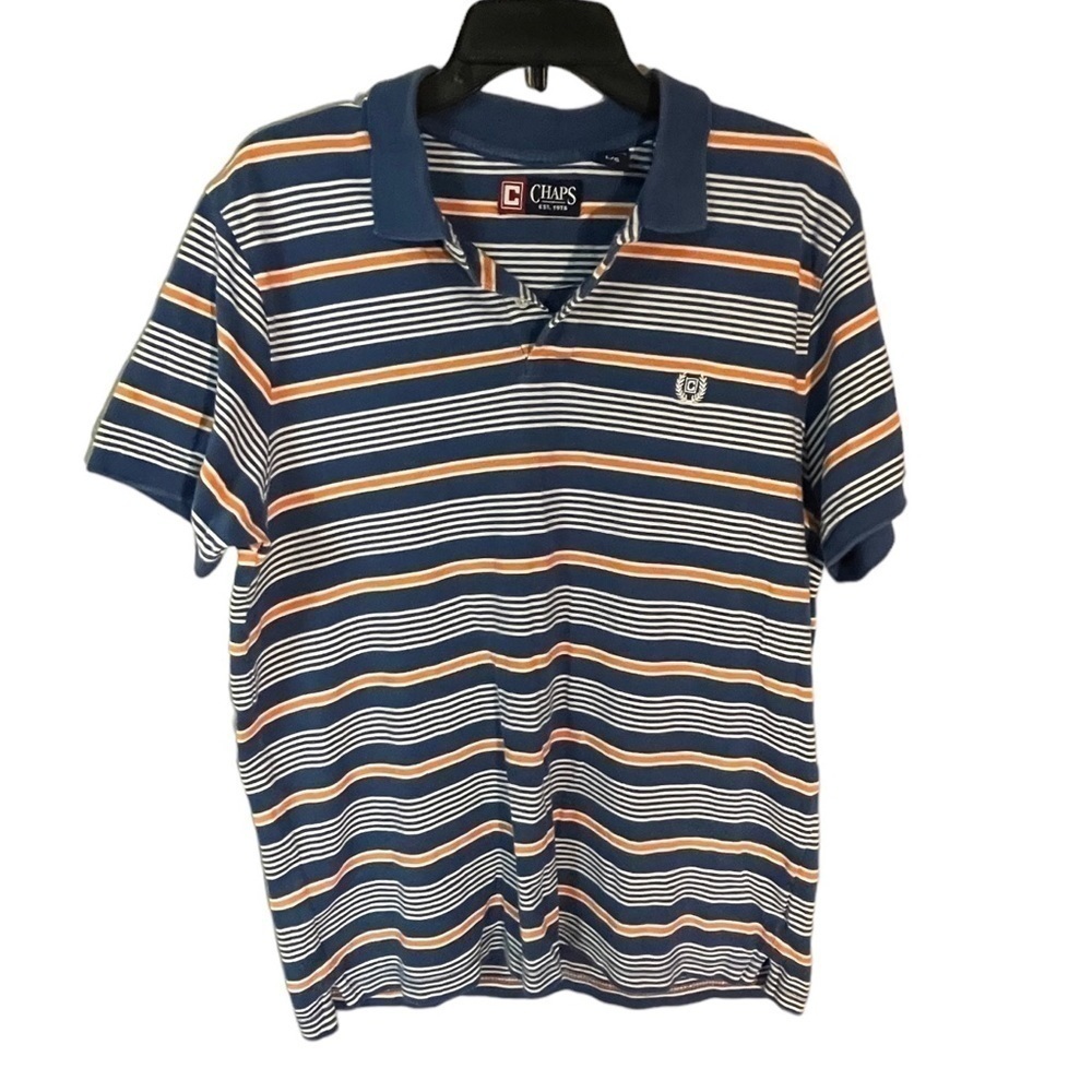 Chaps Men’s Short Sleeve Striped Polo Shirt